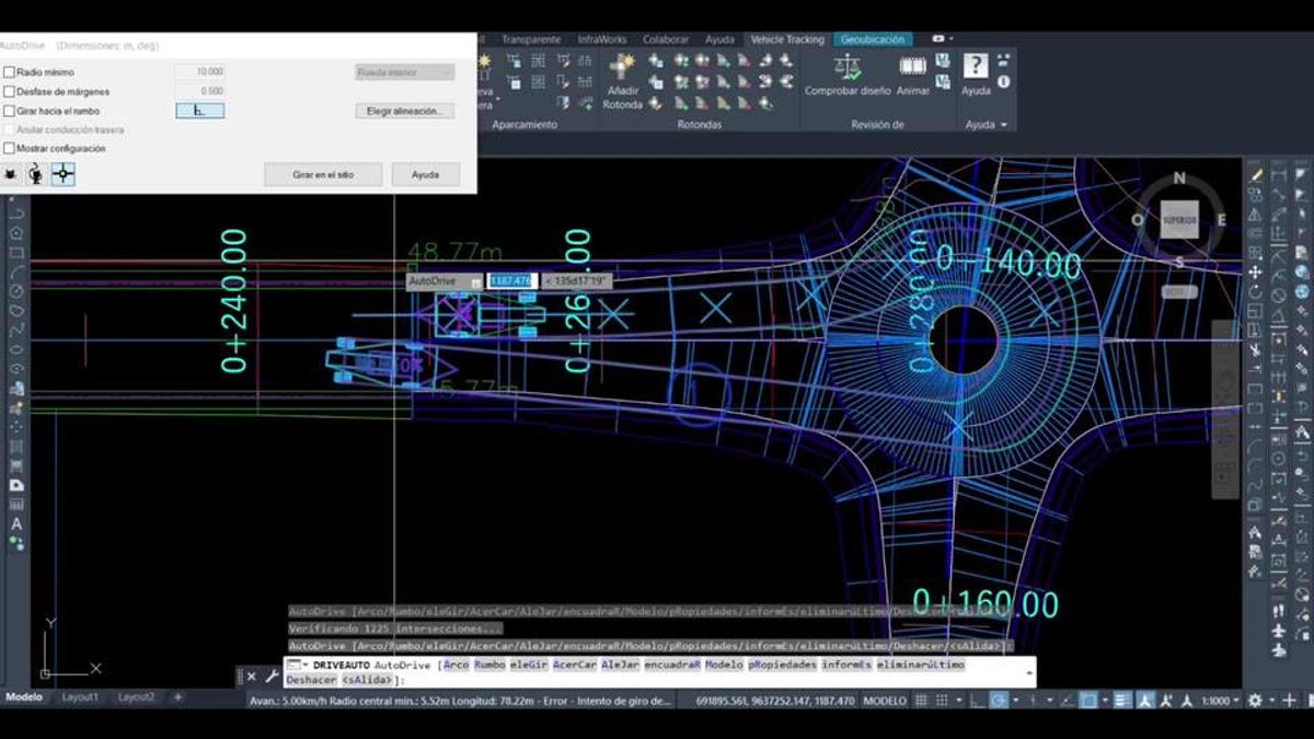 DISEÑO DE ROTONDA CON VEHICLE TRACKING 2020